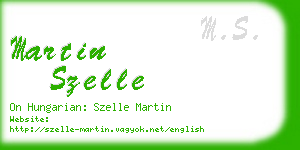 martin szelle business card